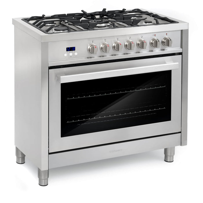 Cosmo 36-Inch 3.8 Cu. Ft. Single Oven Dual Fuel Range in Stainless Steel (COS-F965)