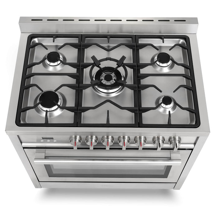 Cosmo 36-Inch 3.8 Cu. Ft. Single Oven Dual Fuel Range in Stainless Steel (COS-F965)