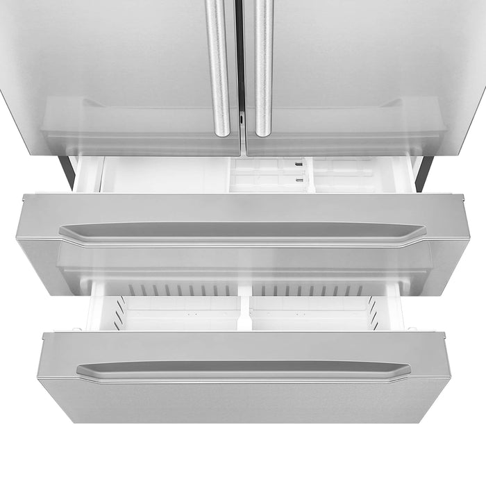 Cosmo 4 - Piece Appliance Package - 36-Inch 240V Dual Fuel Range 36-Inch Range Hood Dishwasher and Refrigerator (COS-4PKG-149)