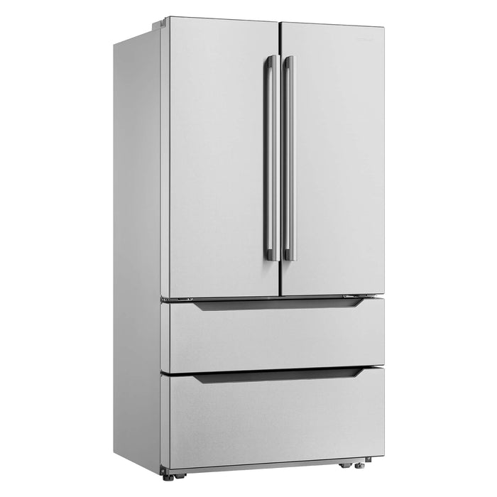 Cosmo 36-Inch 22.5 Cu. Ft. French Door Refrigerator with Pull Handle in Stainless Steel (COS-FDR225RHSS-G)