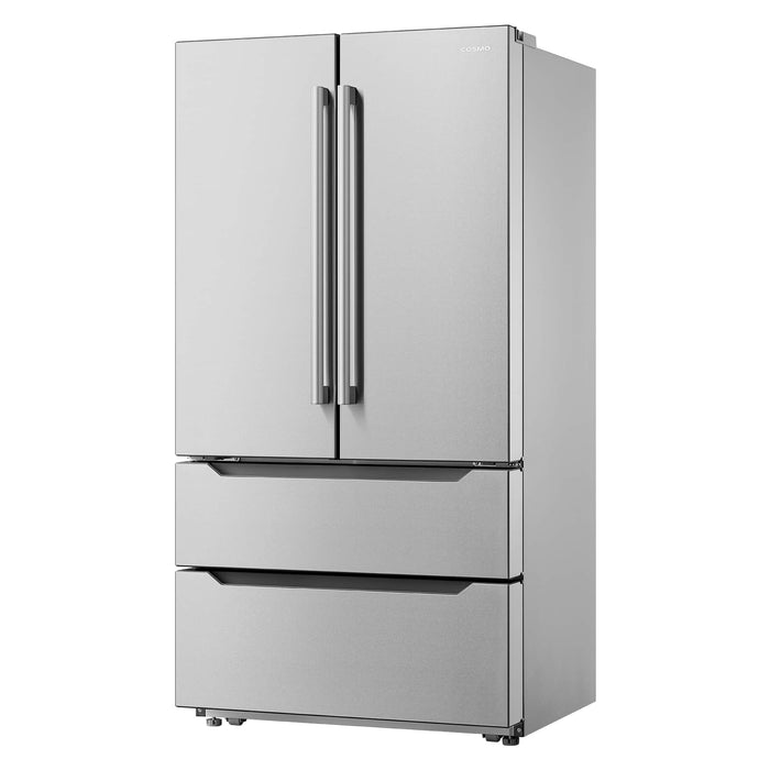 Cosmo 4-Piece Appliance Package - 30-Inch Dual Fuel Range, Dishwasher, Refrigerator and Wine Cooler in Stainless Steel (COS-4PKG-158)