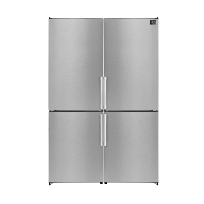 Forno Guardia 46.8 Inch 21.6 cu.ft. Side-by-Side Bottom Freezer Refrigerator in Stainless Steel (FFFFD1778-48)