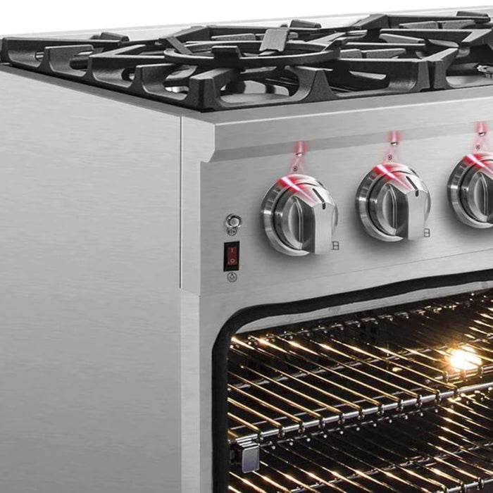 FORNO Massimo 36-Inch Freestanding Dual Fuel Range in Stainless Steel - FFSGS6125-36