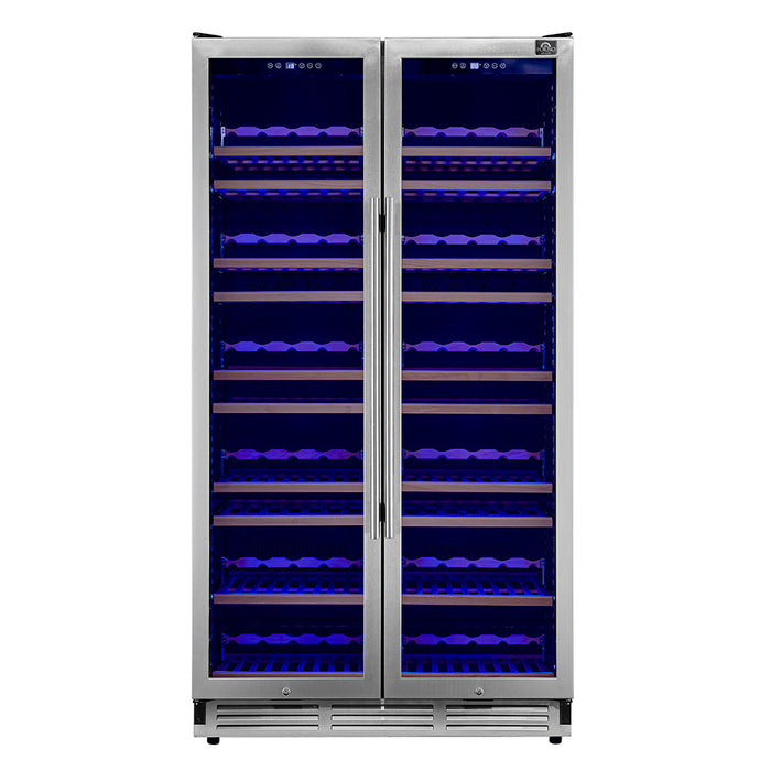 Forno Vernazza 40-Inch 25.07 Cu.Ft. Side-by-Side, Dual Zone Wine Cooler (FWCDR6642-40S)