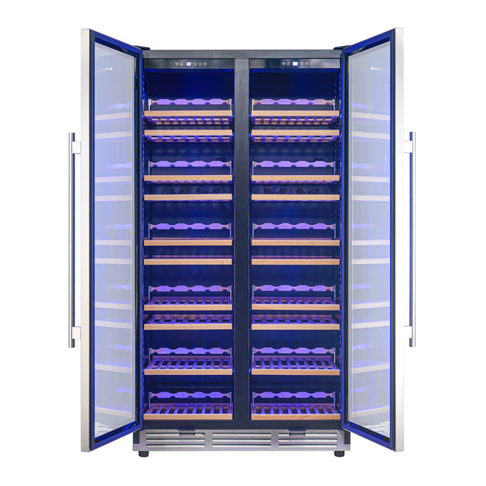 Forno Vernazza 40-Inch 25.07 Cu.Ft. Side-by-Side, Dual Zone Wine Cooler (FWCDR6642-40S)