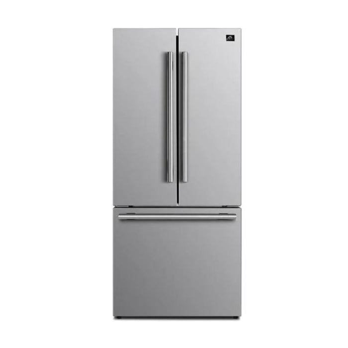 FORNO 30" Gallipoli 17.5 Cu Ft French Door Refrigerator with Ice Maker in Stainless Steel - FFFFD1974-31SB