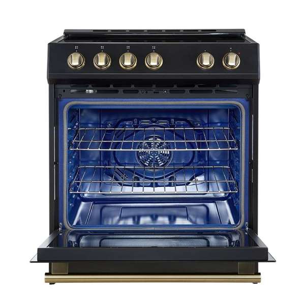 Forno Leonardo Espresso 30 Inch Slide-In Black Induction Range FFSIN0982-30BLK