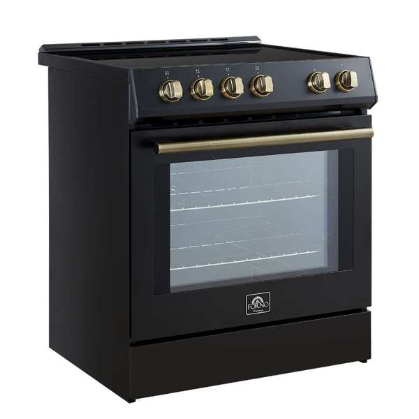 Forno Leonardo Espresso 30 Inch Slide-In Black Induction Range FFSIN0982-30BLK