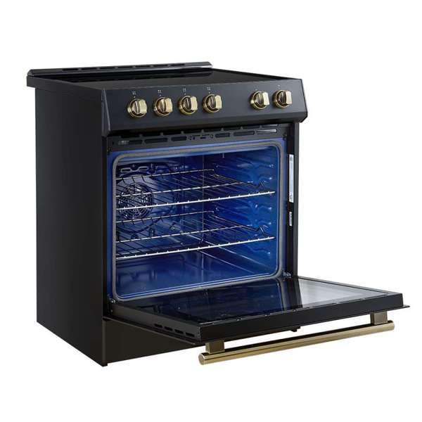 Forno Leonardo Espresso 30 Inch Slide-In Black Induction Range FFSIN0982-30BLK