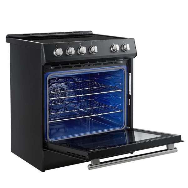 Forno Leonardo Espresso 30 Inch Slide-In Black Induction Range FFSIN0982-30BLK