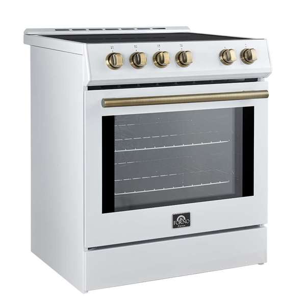 Forno Leonardo Espresso 30 Inch Slide-In White Induction Range FFSIN0982-30WHT