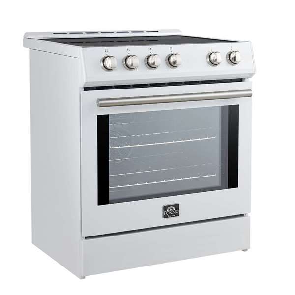 Forno Leonardo Espresso 30 Inch Slide-In White Induction Range FFSIN0982-30WHT