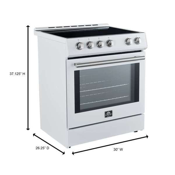 Forno Leonardo Espresso 30 Inch Slide-In White Induction Range FFSIN0982-30WHT