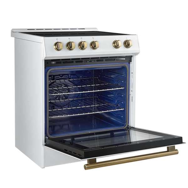 Forno Leonardo Espresso 30 Inch Slide-In White Induction Range FFSIN0982-30WHT