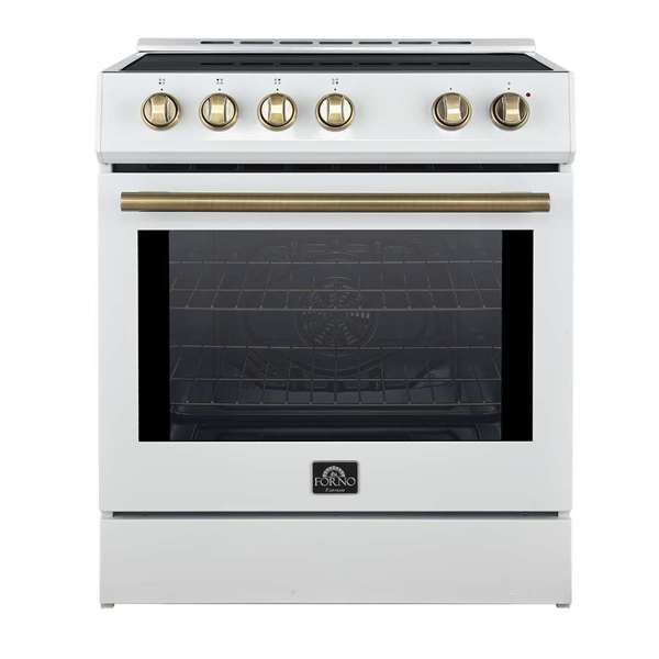 Forno Leonardo Espresso 30 Inch Slide-In White Induction Range FFSIN0982-30WHT