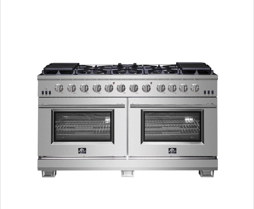 FORNO Capriasca  60" Titanium Gas Range Double fire furnace head 10burner with professional oven (FFSGS6260-60)