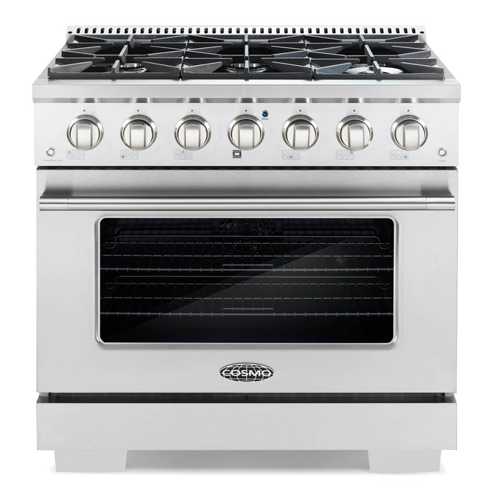 Cosmo 36-Inch 4.5 Cu. Ft. Gas Range with 6 Italian Burners in Stainless Steel (COS-GRP366)