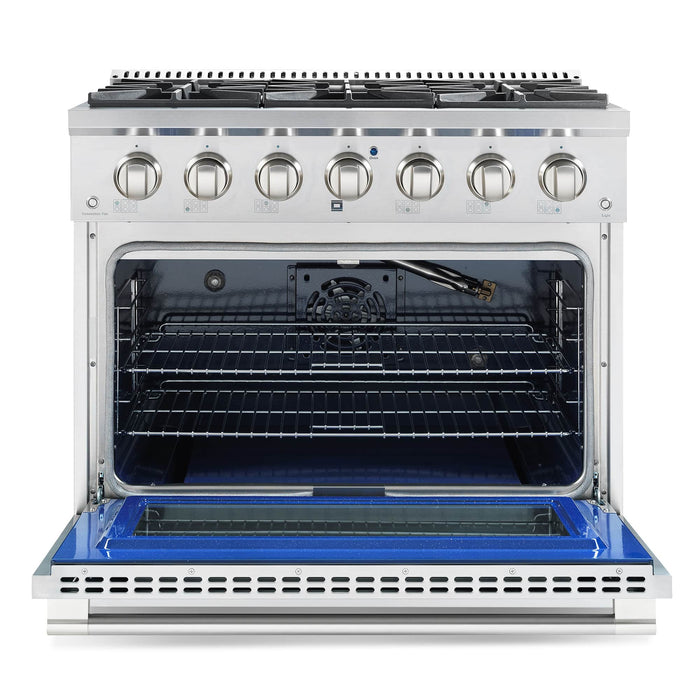 Cosmo 36-Inch 4.5 Cu. Ft. Gas Range with 6 Italian Burners in Stainless Steel (COS-GRP366)