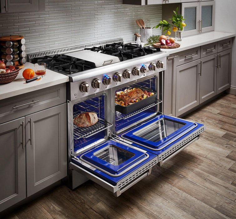 Thor Kitchen 48 in. 6.7 cu. ft. Professional Propane Gas Range in Stainless Steel, HRG4808ULP