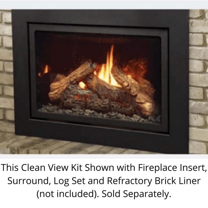 Kingsman 1 3/4" Deep Clean View Slim Front for IDV26 Series Fireplace Inserts I26CV1BL