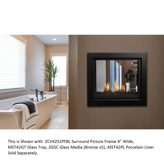 Kingsman 34" MCVST42 Zero Clearance Direct Vent See-Through Gas Fireplace