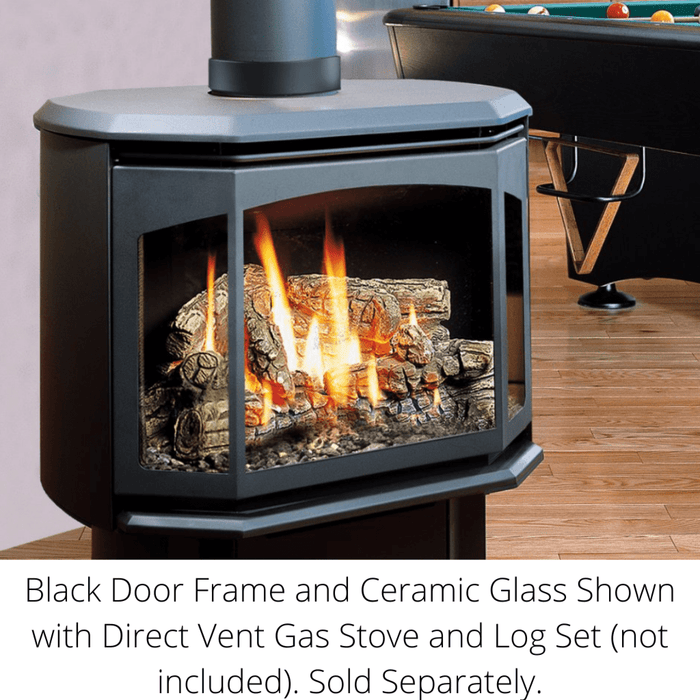 Kingsman Black Door Frame and Ceramic Glass for FDV350 Direct Vent Gas Stove (F35DB)