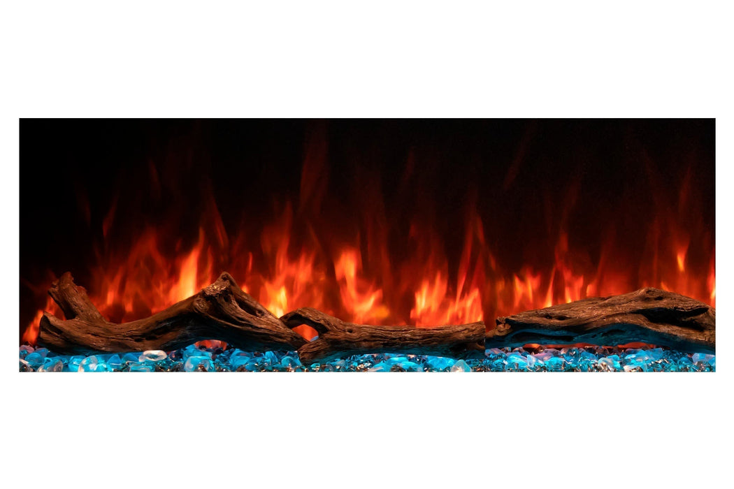 Modern Flames Landscape Pro 94'' Studio Suite Wall Mount Mantel Package | Driftwood Grey