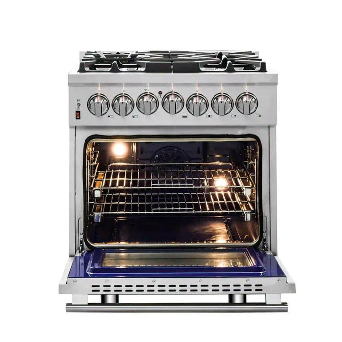 FORNO Massimo 30-Inch Freestanding Dual Fuel Range in Stainless Steel - FFSGS6125-30