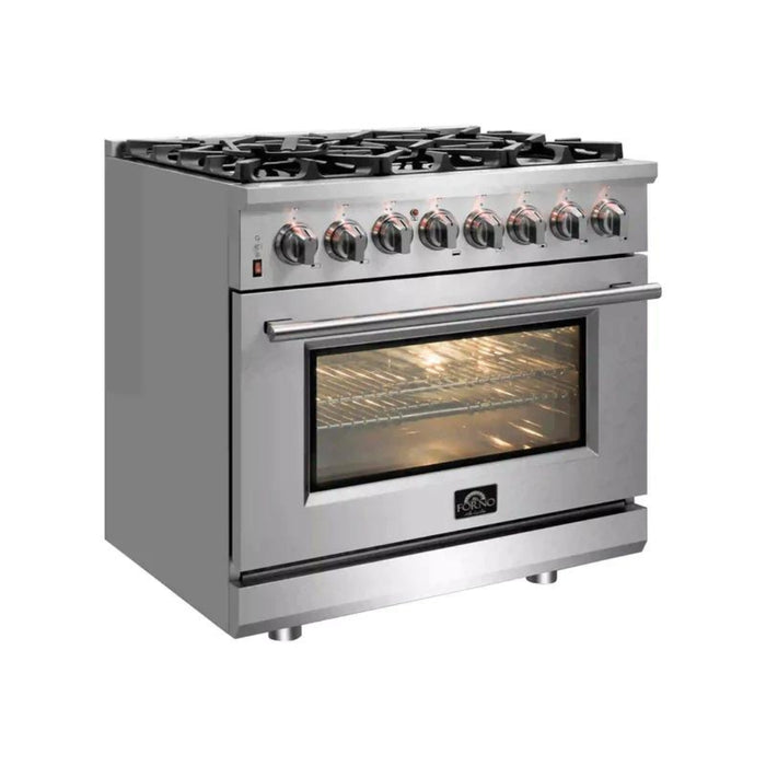 FORNO Massimo 30-Inch Freestanding Dual Fuel Range in Stainless Steel - FFSGS6125-30