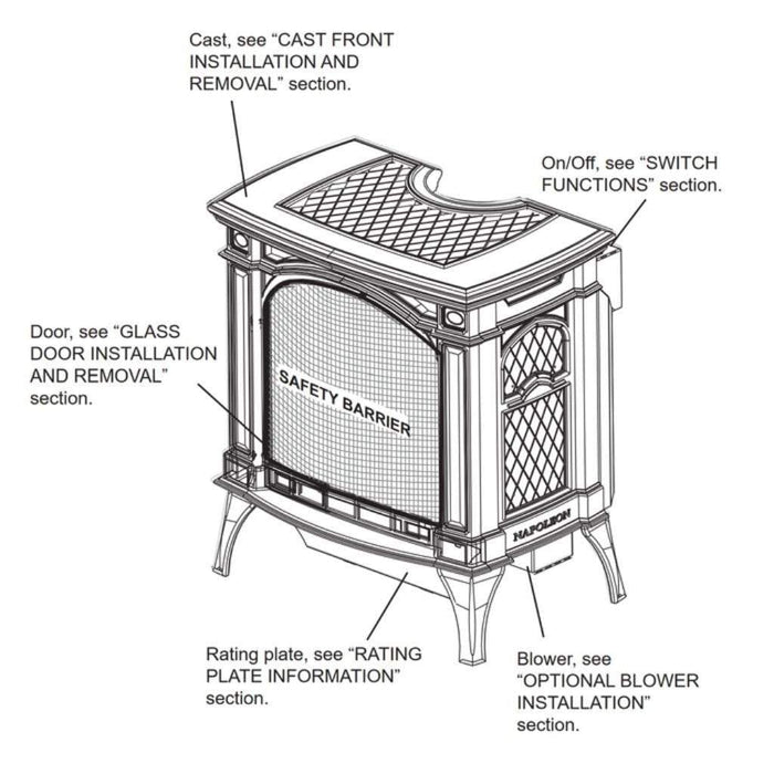 Napoleon 24" Bayfield Direct Vent Cast Iron Gas Stove