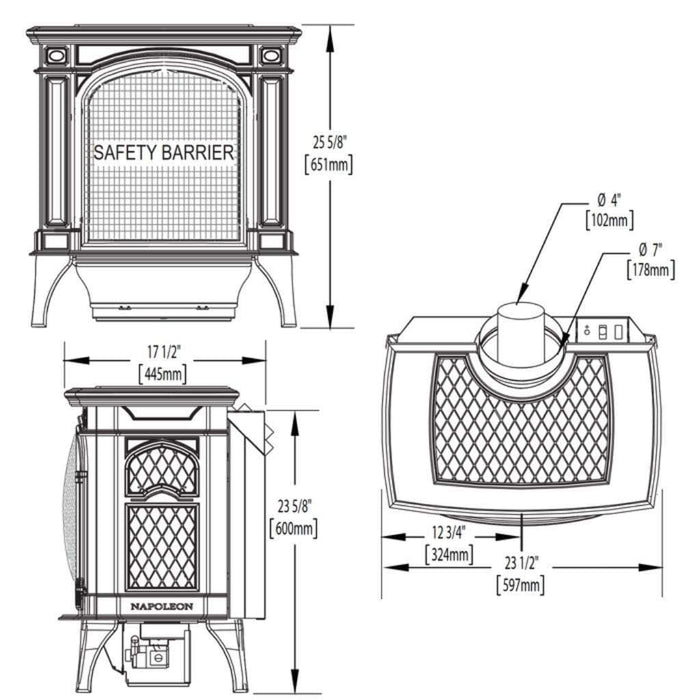 Napoleon 24" Bayfield Direct Vent Cast Iron Gas Stove