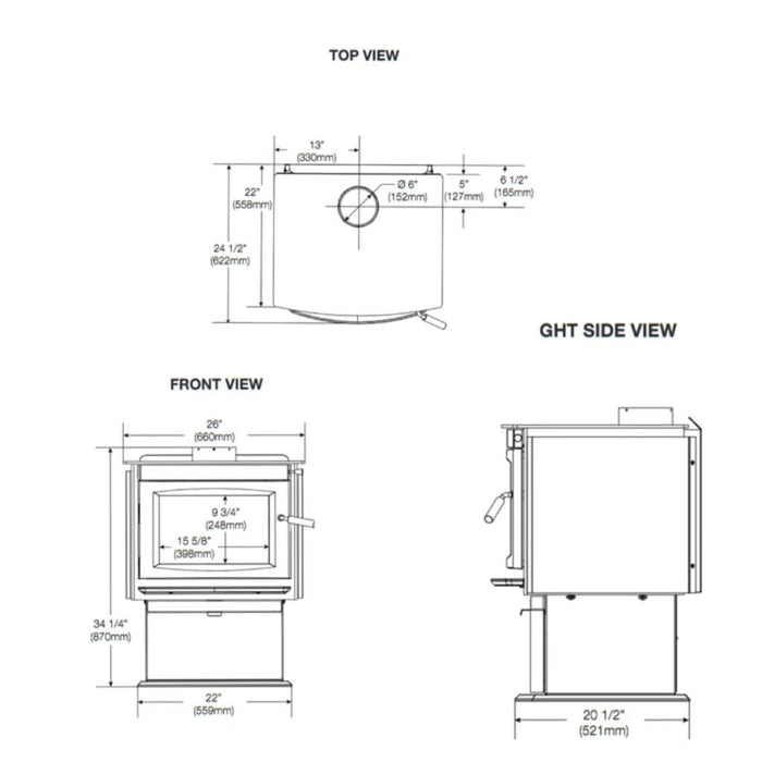 Napoleon 26" S20 Wood Burning Stove