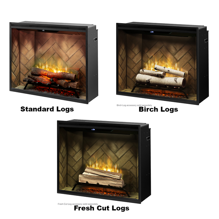 Dimplex Revillusion® 36" Portrait Built-In Electric Fireplace Herringbone with Glass Pane and Plug Kit included - 500002398