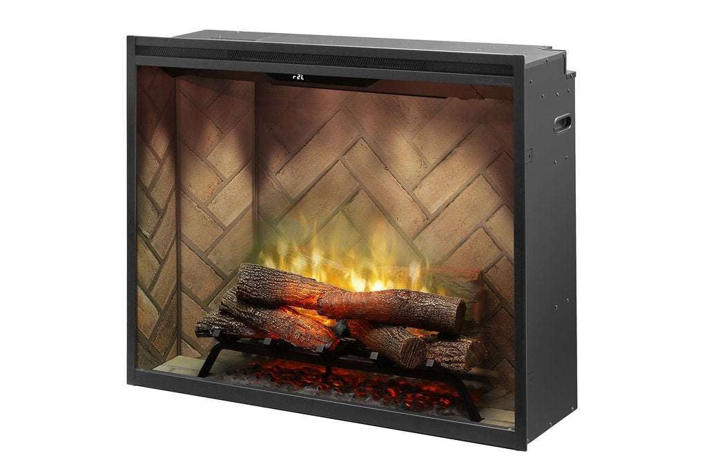 Dimplex Revillusion® 36" Portrait Built-In Electric Fireplace Herringbone with Glass Pane and Plug Kit included - 500002398