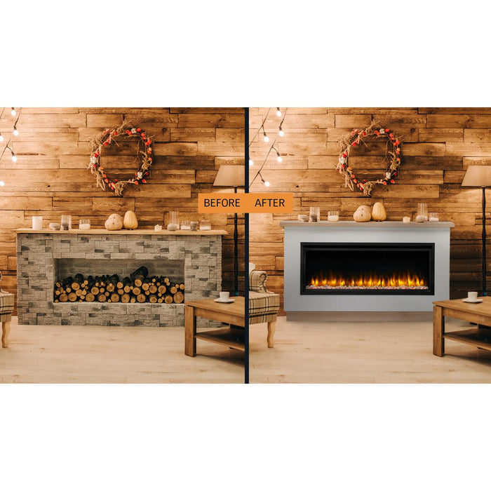 SimpliFire Allusion 60" Linear Electric Recessed Fireplace