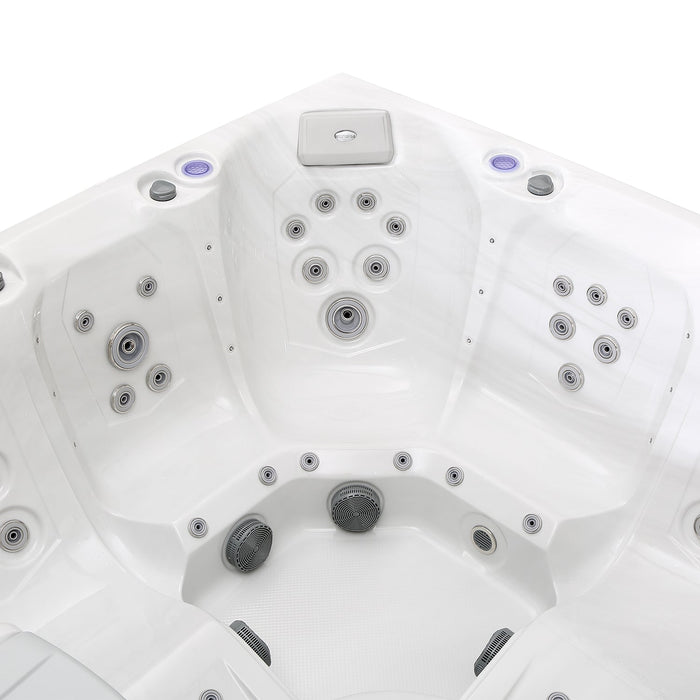 Freestanding Luxury 6-Person Square Outdoor Hot Tub EMPV-SPA3550