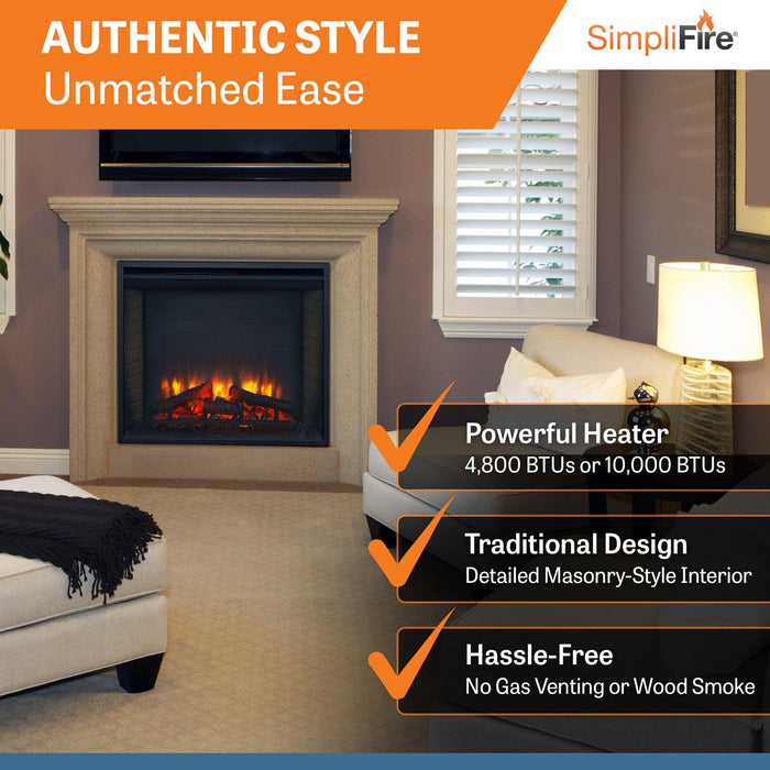 SimpliFire 30" Traditional Electric Built-In Fireplace