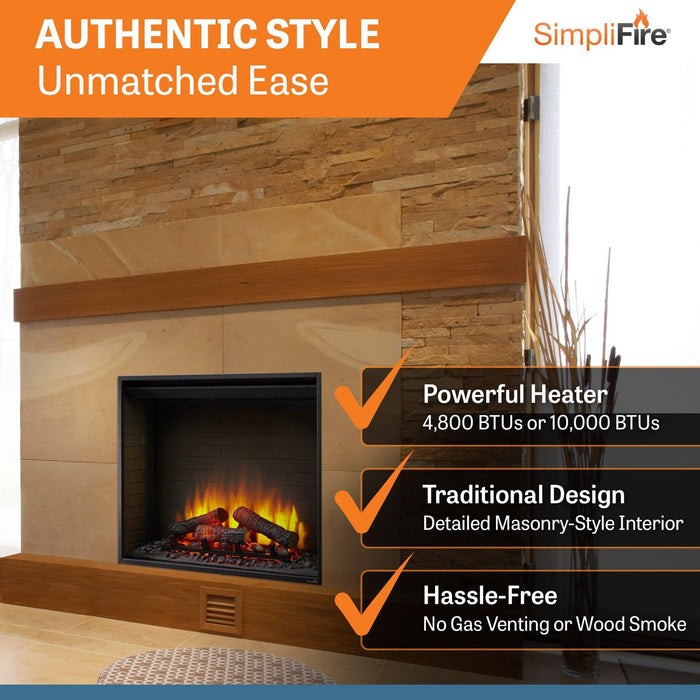 SimpliFire 36" Traditional Electric Built-In Fireplace