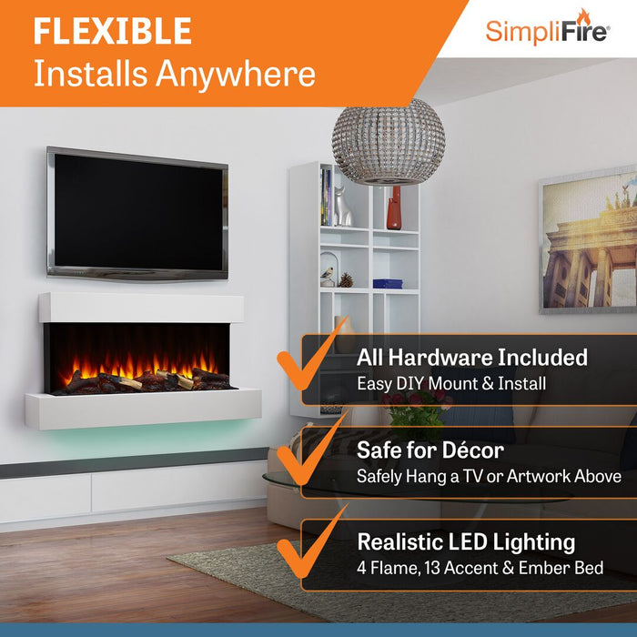 SimpliFire Format 36" Linear Electric Wall Mount Fireplace