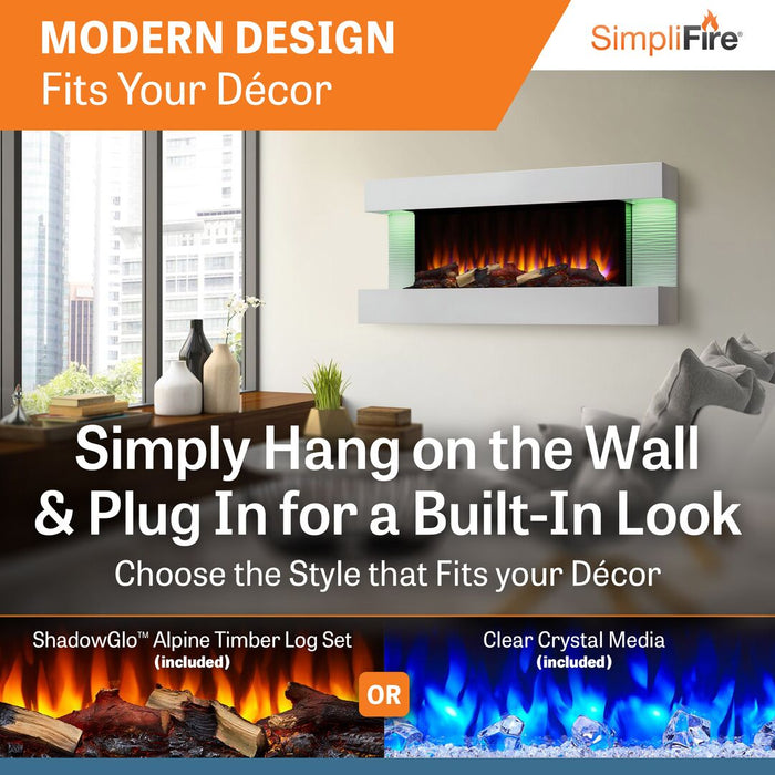 SimpliFire Format 36" Linear Electric Wall Mount Fireplace