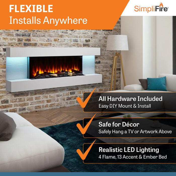 SimpliFire Format 36" Linear Electric Wall Mount Fireplace