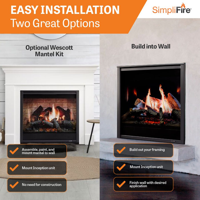 SimpliFire Inception 36" Built-In Electric Fireplace