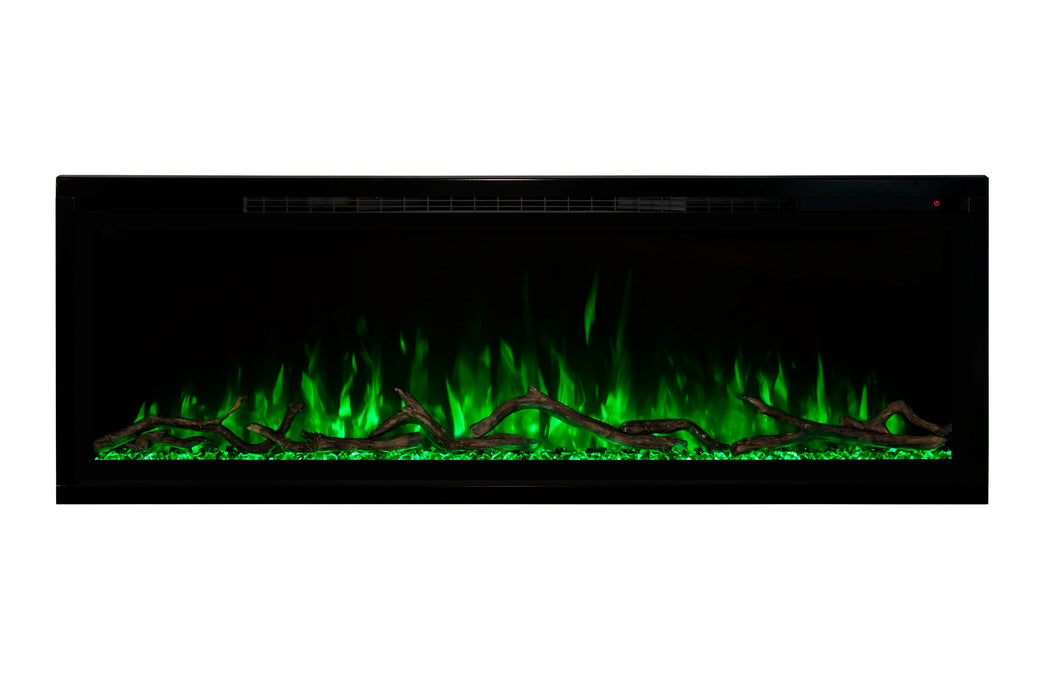 Modern Flames Allwood Fireplace Media Wall in Driftwood Gray | 60'' Spectrum Electric Fireplace