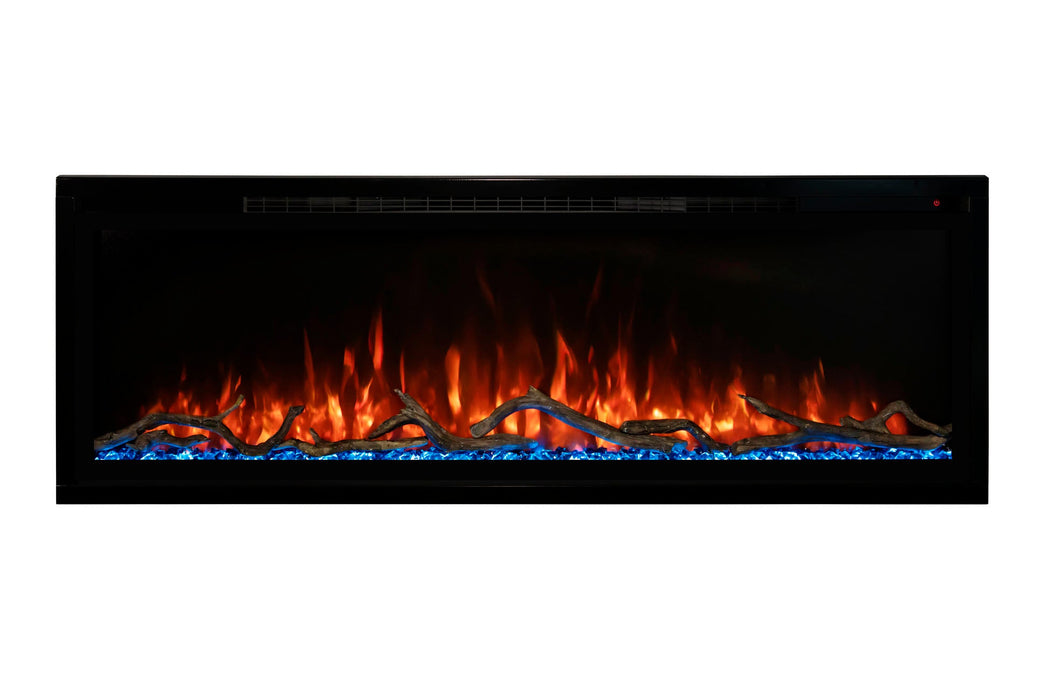 Modern Flames Allwood Fireplace Media Wall in Driftwood Gray | 60'' Spectrum Electric Fireplace