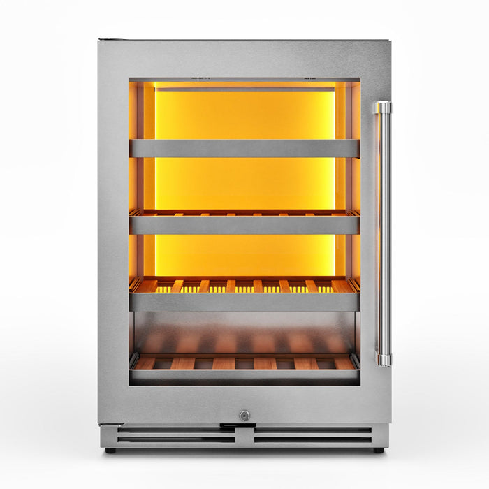 Thor Kitchen 24-Inch Wine Cooler with Backlight in Stainless Steel - Left Hinge (TWC24UL-LH)