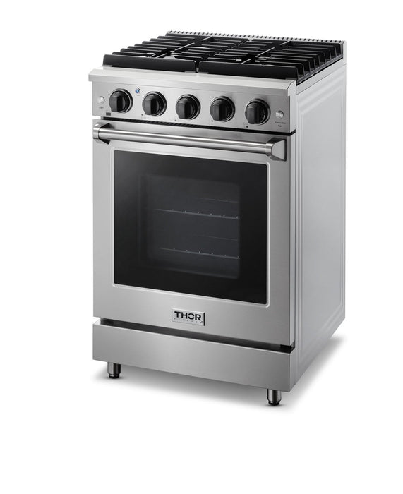 Thor Kitchen 24 in. Professional Propane Gas Range in Stainless Steel, LRG2401ULP