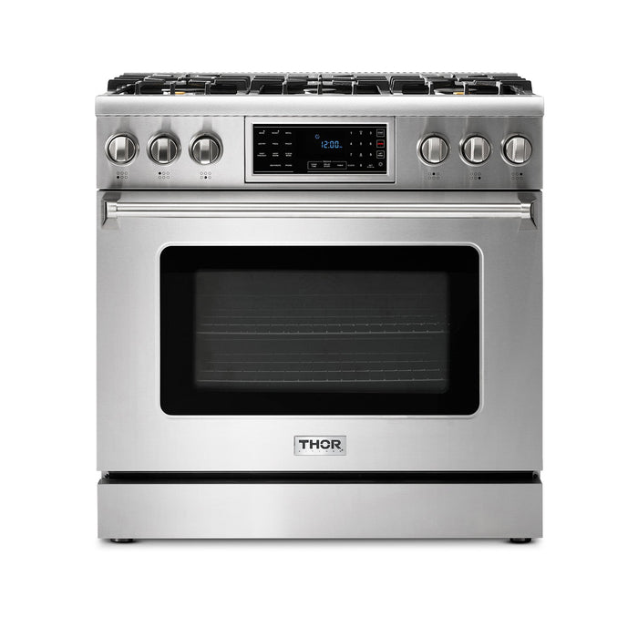 Thor Kitchen 36" Air Fry and Self-Clean Professional Propane Gas Range, TRG3601LP