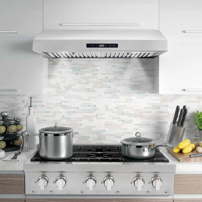 Cosmo 30-Inch 380 CFM Ducted Under Cabinet Range Hood in Stainless Steel (UMC30)