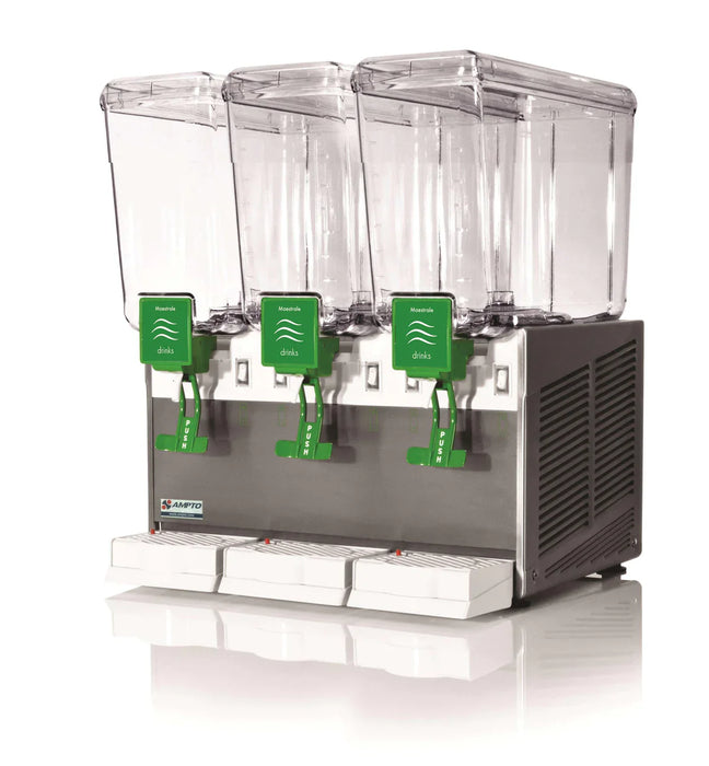 AMPTO Beverage Dispenser 3 Tanks - 3 Gallons ea. NSF/UL - C1316