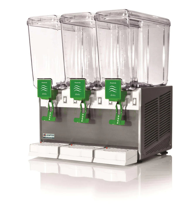 AMPTO Beverage Dispenser 3 Tanks - 5 Gallons ea. NSF/UL - D1316